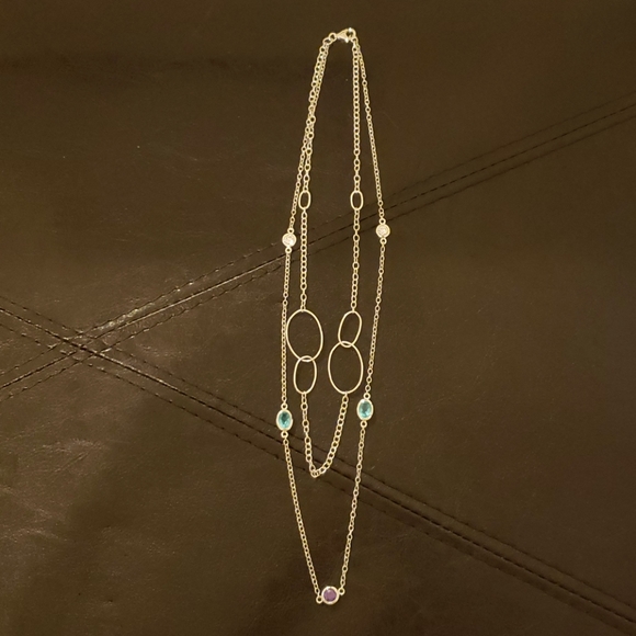 Jewelry - NWOT 10 grams 925 sterling silver necklace gemstones